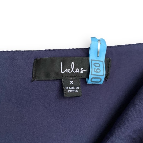 Lulu's Floral Midi Dress in Navy and Pink - Picture 12 of 16